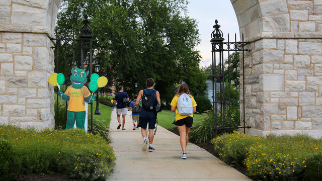 McDaniel students participated in the “On Track Challenge," which included giveaways of drawstring bags, water bottles, and T-shirts.
