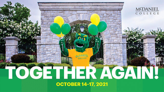 Green Terror with Balloons homecoming Together Again October 14-17, 2021