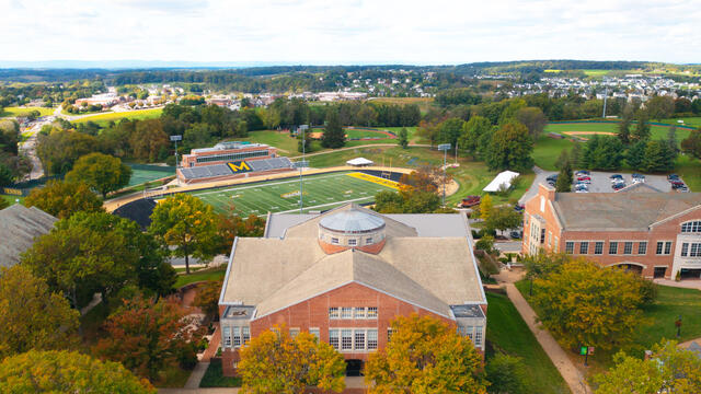 Aerial View of Campus and Stadium