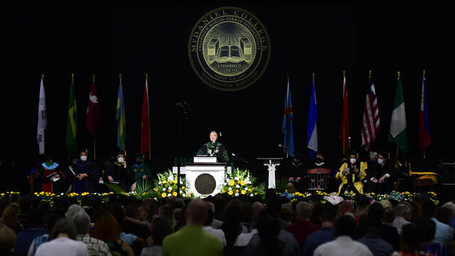 President Jasken at the 2022 Graduate Commencement Ceremony