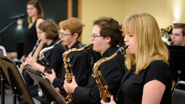 McDaniel College students performing at Jazz Night.