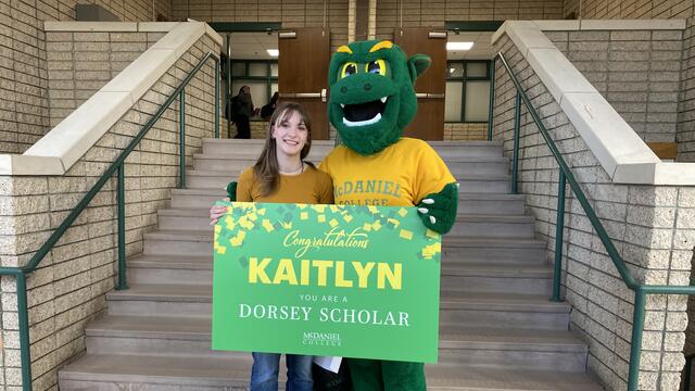 Dorsey Scholar Surprise Kaitlyn Bartlett and Green Terror