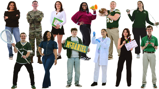 collage of students posing