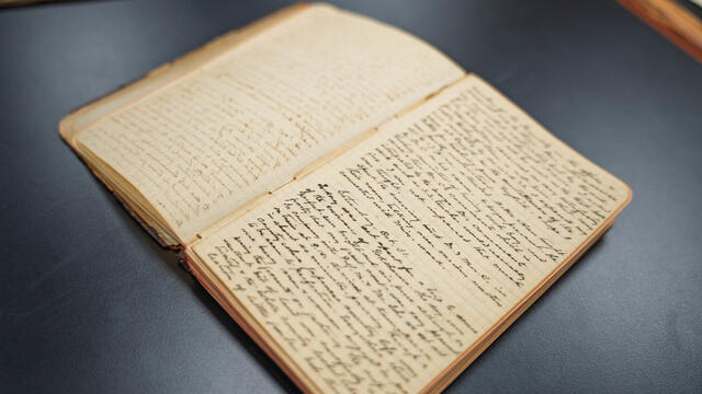 The diary of McDaniel's first president, J.T. Ward, from the 1890s.