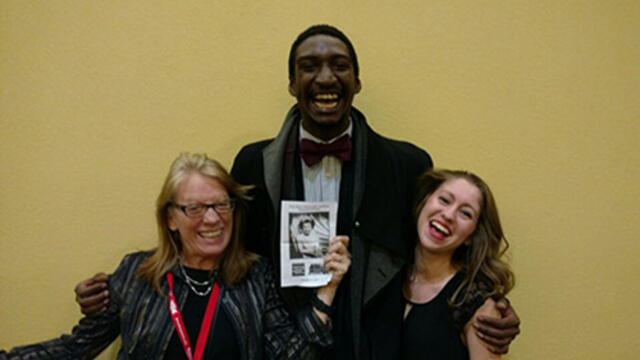 McDaniel Theatre Arts professor with student-actors Najee Banks and Alex Tolle