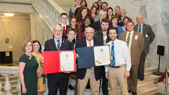 Representatives from McDaniel College at the Maryland State House in celebration of the signing of our Charter.  