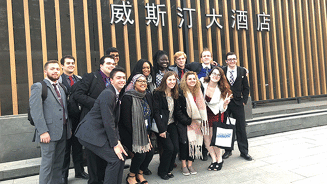 McDaniel College students in China for the National Model United Nations