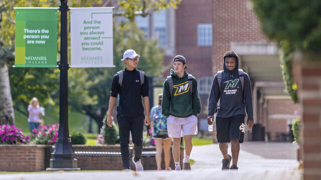 McDaniel College students on campus