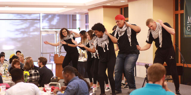 Students performing at The Taste of Arabia.