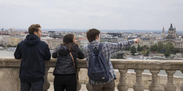 Students exploring Budapest.