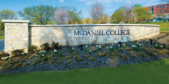 Stadium entrance sign in Spring.