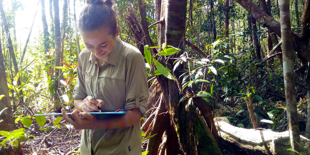 Jackie Fahrenholz in Indonesia for student research.