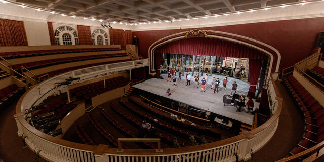 Theatre students on stage.