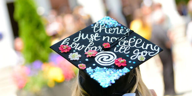 Mortar board at graduation.