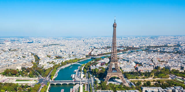 Paris, France aerial view