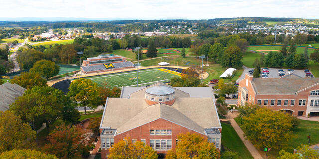 Aerial View of Campus and Stadium