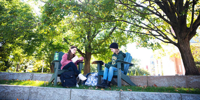 students on campus