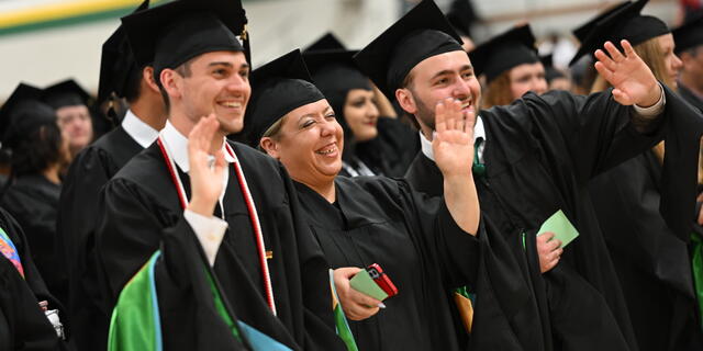 Group of students in graduation regalia