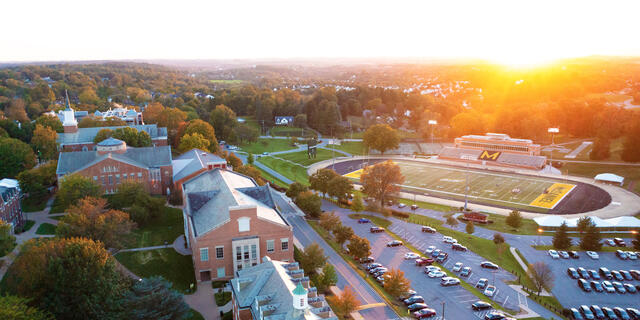 Aerial photo of the McDaniel campus.