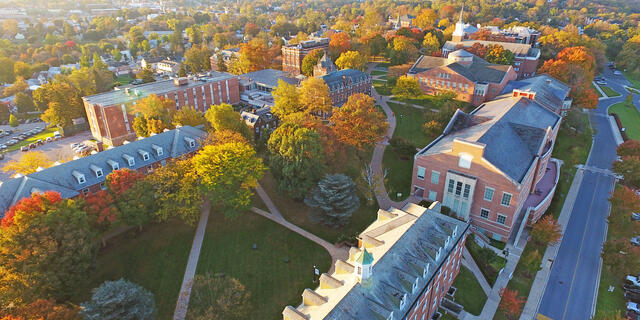 aerial view of mcdaniel college campus